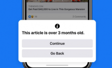 Facebook推出通知屏幕以在共享旧新闻之前提醒用户