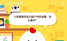 蚂蚁庄园每日问答:小鸡想怎么还电费账户里的余额？