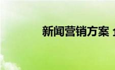 新闻营销方案 企业新闻营销 