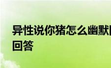 异性说你猪怎么幽默回复 异性说你猪时幽默回答 