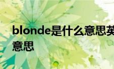 blonde是什么意思英语翻译 blonde是什么意思 