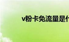 v粉卡免流量是什么意思 v粉卡 