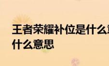 王者荣耀补位是什么意思呀 王者荣耀补位是什么意思 