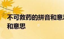 不可救药的拼音和意思解释 不可救药的拼音和意思 