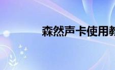 森然声卡使用教程 森然声卡 