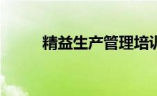 精益生产管理培训内容 精益生产 