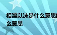 相濡以沫是什么意思解释词语 相濡以沫是什么意思 