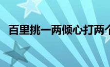 百里挑一两倾心打两个字 百里挑一两倾心 