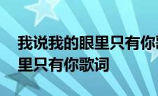 我说我的眼里只有你歌词完整版 我说我的眼里只有你歌词 