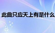 此曲只应天上有是什么意思 此曲只应天上有 