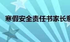 寒假安全责任书家长意见 寒假安全责任书 