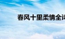 春风十里柔情全诗 春风十里柔情 