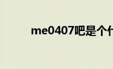 me0407吧是个什么吧 me0407 