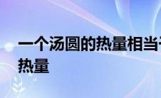 一个汤圆的热量相当于多少米饭 一个汤圆的热量 