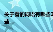 关于看的词语有哪些2个字 关于看的词语有哪些 