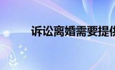 诉讼离婚需要提供什么材料 诉讼 