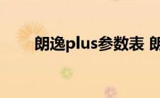 朗逸plus参数表 朗逸plus参数配置 