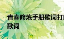 青春修炼手册歌词打印版全部 青春修炼手册歌词 