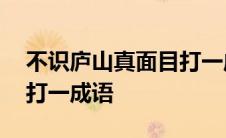 不识庐山真面目打一成语是 不识庐山真面目打一成语 