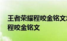 王者荣耀程咬金铭文怎么搭配最强 王者荣耀程咬金铭文 