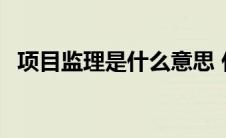 项目监理是什么意思 什么是项目监理大纲 