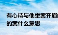 有心待与他举案齐眉的案什么意思 举案齐眉的案什么意思 