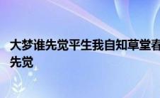 大梦谁先觉平生我自知草堂春睡足窗外日迟迟的意思 大梦谁先觉 