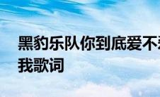 黑豹乐队你到底爱不爱我歌词 你到底爱不爱我歌词 