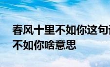 春风十里不如你这句话是什么意思 春风十里不如你啥意思 