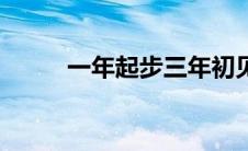 一年起步三年初见成效 初见成效 